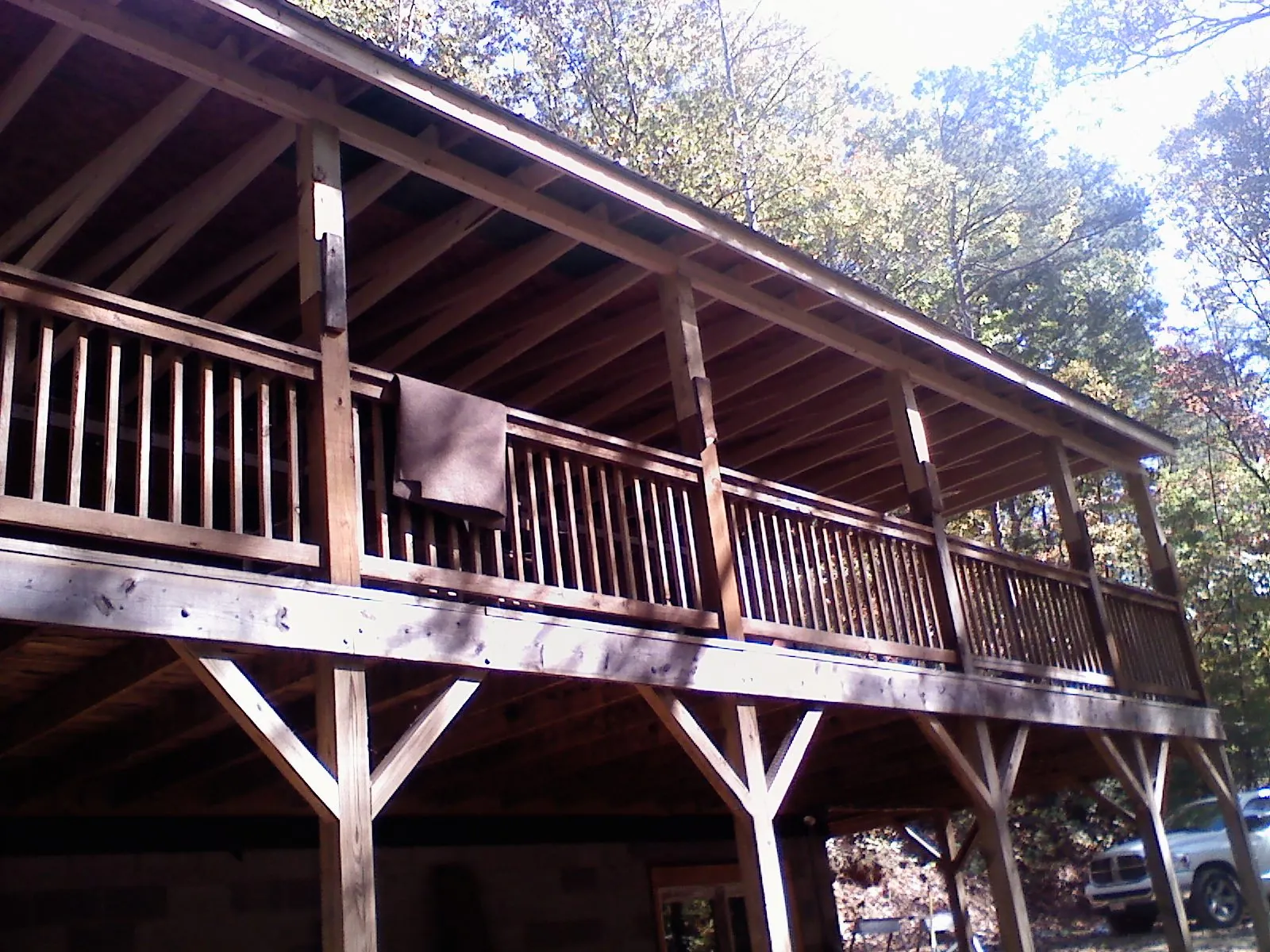 Timber framing under a new elevated porch and deck — Roof Leak Repair in Yeagertown by Roofing Brothers
